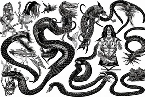 warrior with a snake tattoo idea