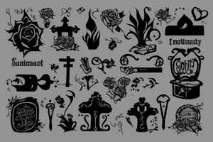 small empty grave with cigarette tattoo idea