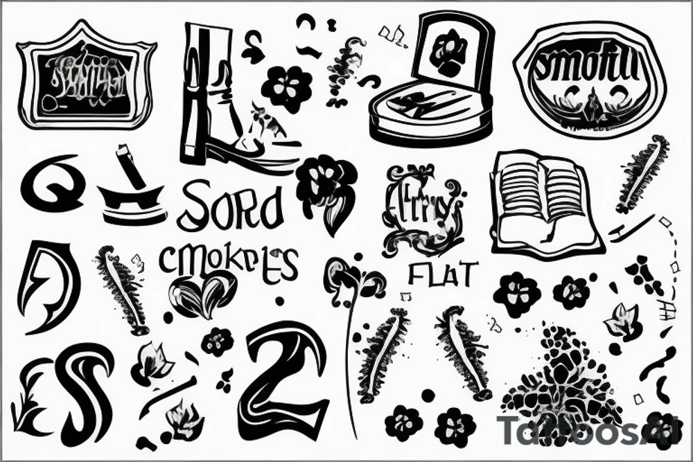 small empty grave with cigarette tattoo idea
