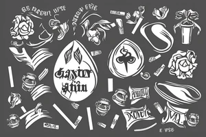 small empty grave with cigarette tattoo idea