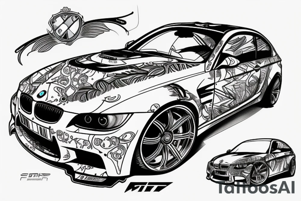 Car bmw m3 drift tattoo idea