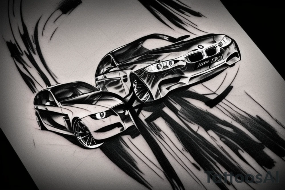Car bmw m3 drift tattoo idea