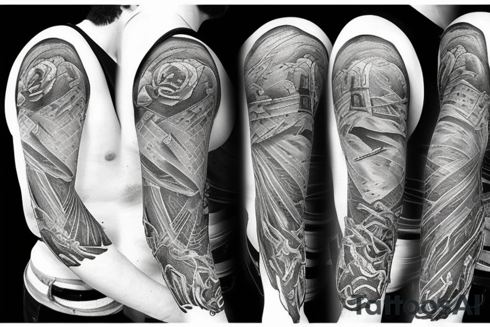 Man walking on the path tattoo idea
