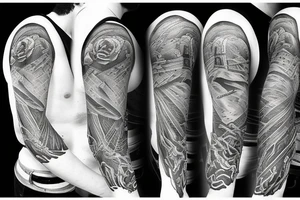 Man walking on the path tattoo idea