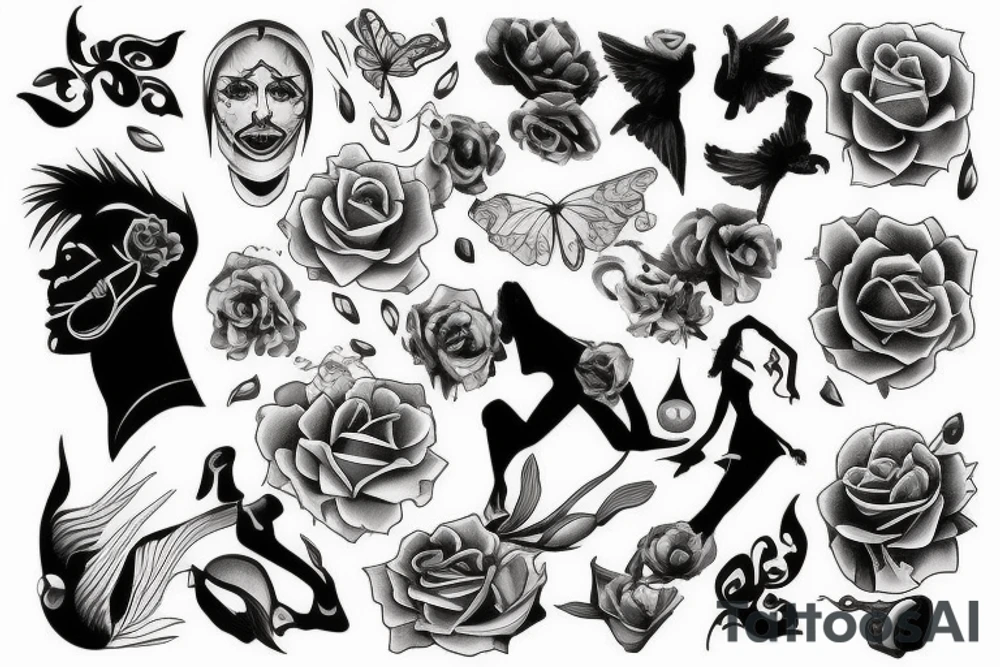 person walking tattoo idea