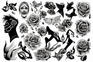 person walking tattoo idea
