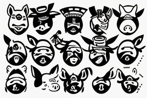 Samurai with pig nose tattoo idea