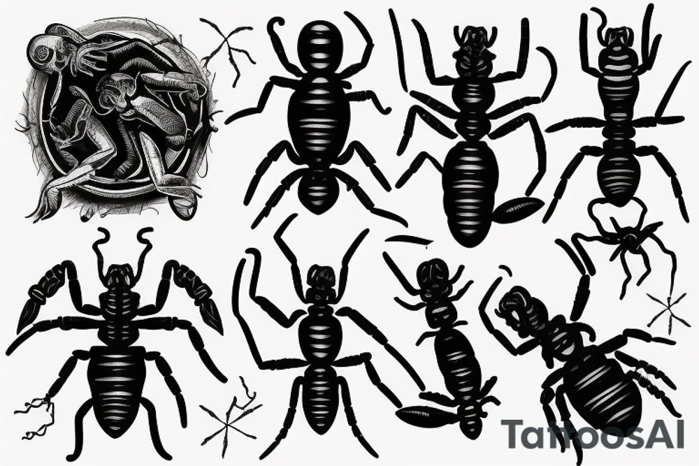 Two adult scorpions and one baby cancer tattoo idea