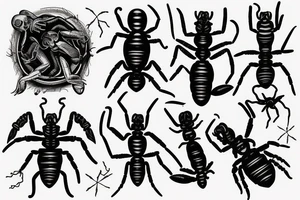 Two adult scorpions and one baby cancer tattoo idea