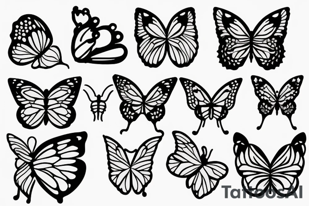 butterfly   roses  dog tattoo idea
