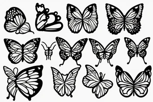 butterfly   roses  dog tattoo idea