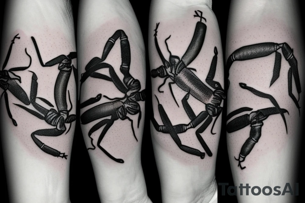 Two adult scorpions and one baby cancer tattoo idea