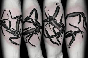 Two adult scorpions and one baby cancer tattoo idea