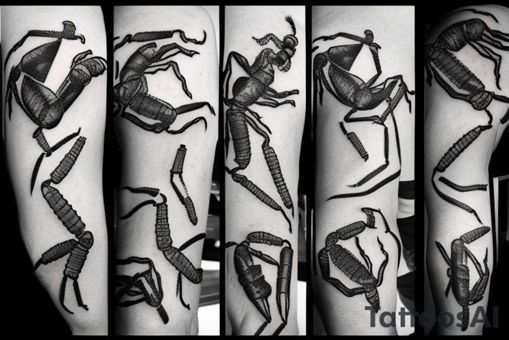 Two adult scorpions and one baby cancer tattoo idea