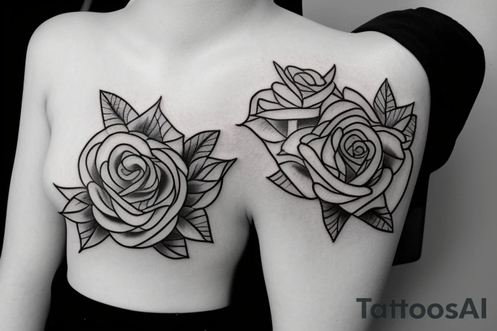roses  dog tattoo idea