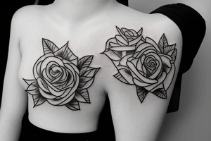 roses  dog tattoo idea