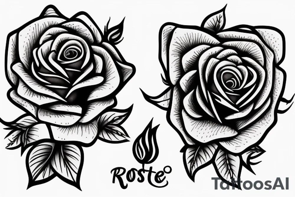 roses  dog tattoo idea