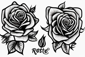 roses  dog tattoo idea