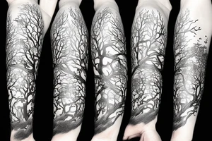 mask tree dragon tattoo idea