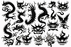 mask tree dragon tattoo idea