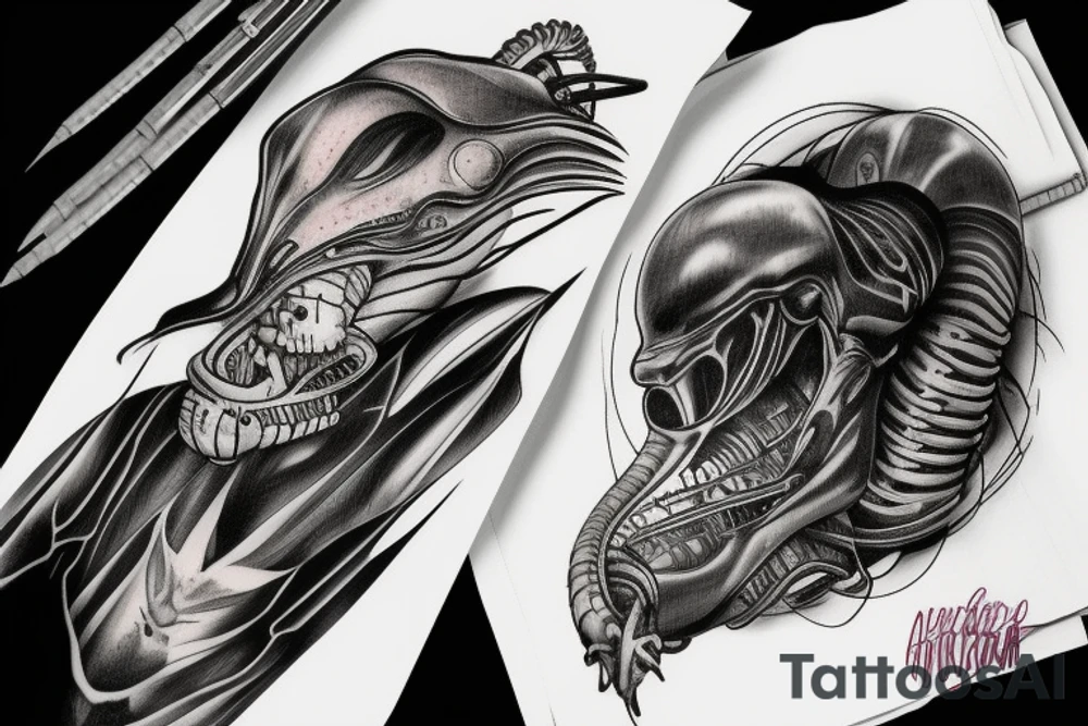 Alien Vs Predator tattoo idea