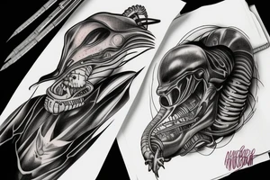 Alien Vs Predator tattoo idea