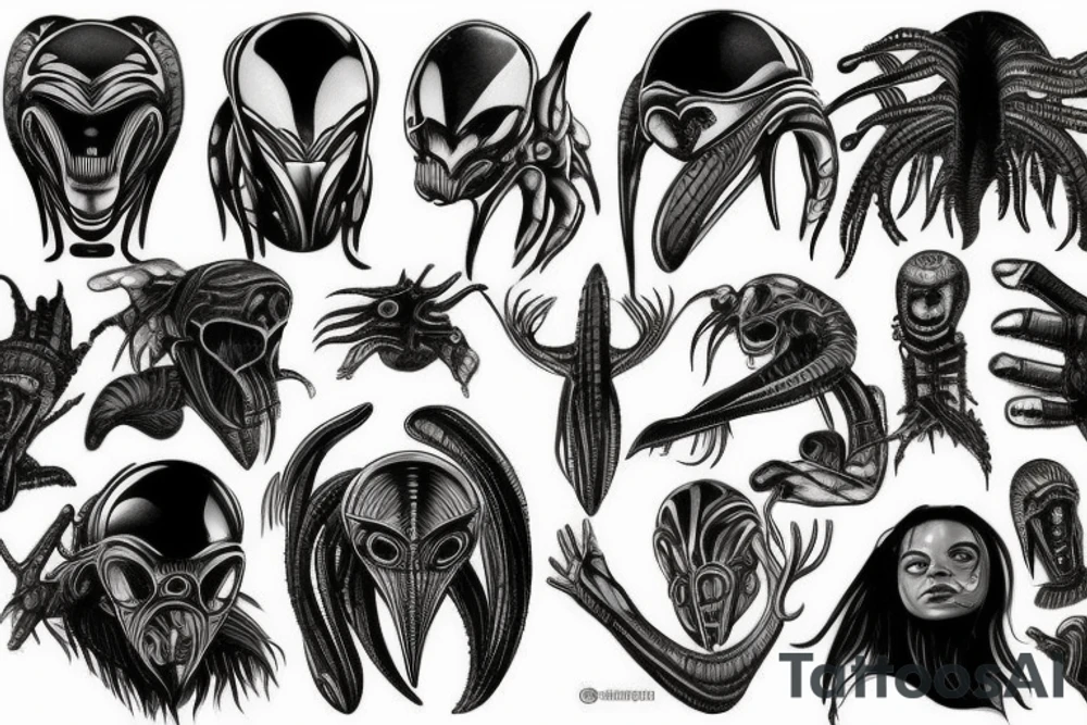 Alien Vs Predator tattoo idea