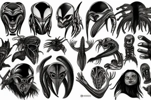 Alien Vs Predator tattoo idea