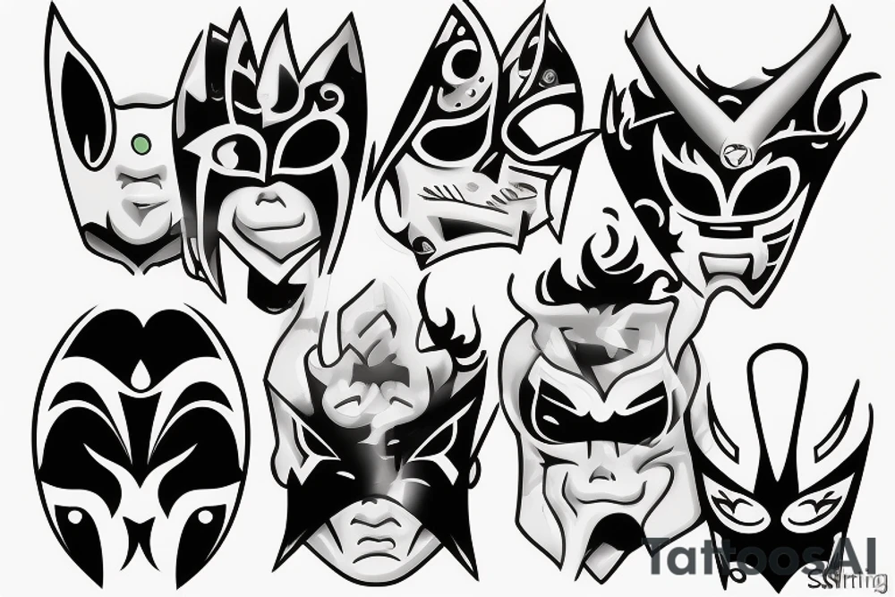 Xiao's mask from the game Genshin Impact tattoo idea