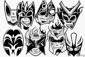 Xiao's mask from the game Genshin Impact tattoo idea