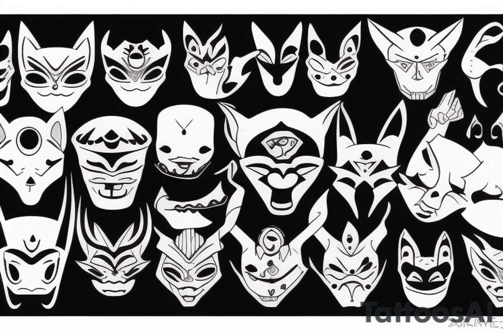 oni mask tattoo idea