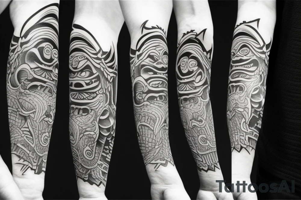 oni mask tattoo idea