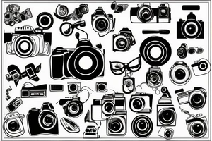 The front of a camera tattoo idea