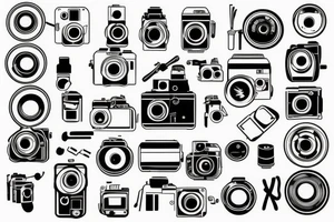 The front of a camera vector drawing tattoo idea