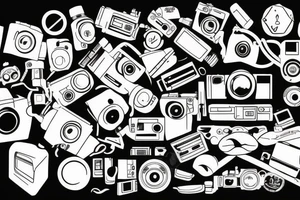 The front of a camera vector drawing tattoo idea