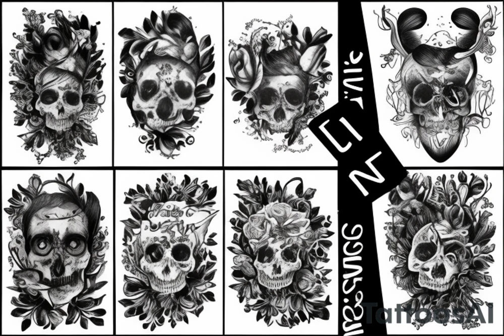 japońskie czaszki tattoo idea