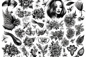 japońskie czaszki tattoo idea