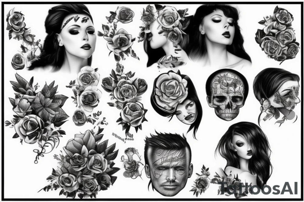 japońskie czaszki tattoo idea