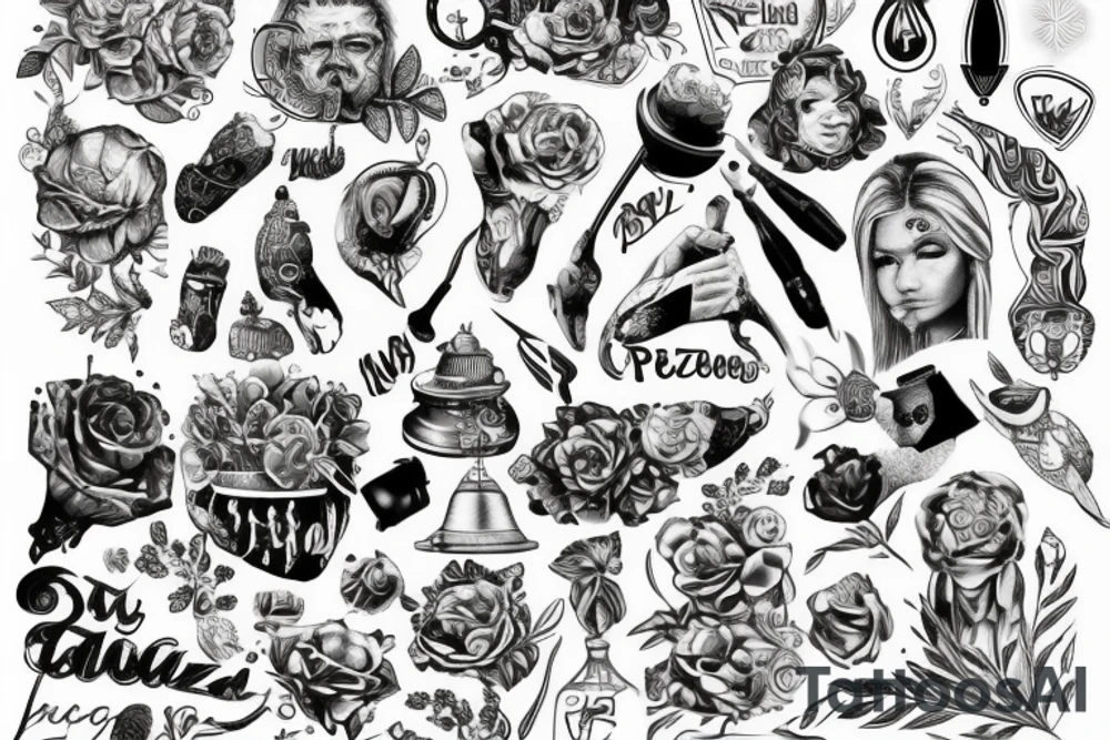 Kot z wyciągniętą łapka przybiający piątkę do ręki człowieka tattoo idea