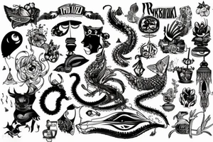 Kot z wyciągniętą łapka przybiający piątkę do ręki człowieka tattoo idea
