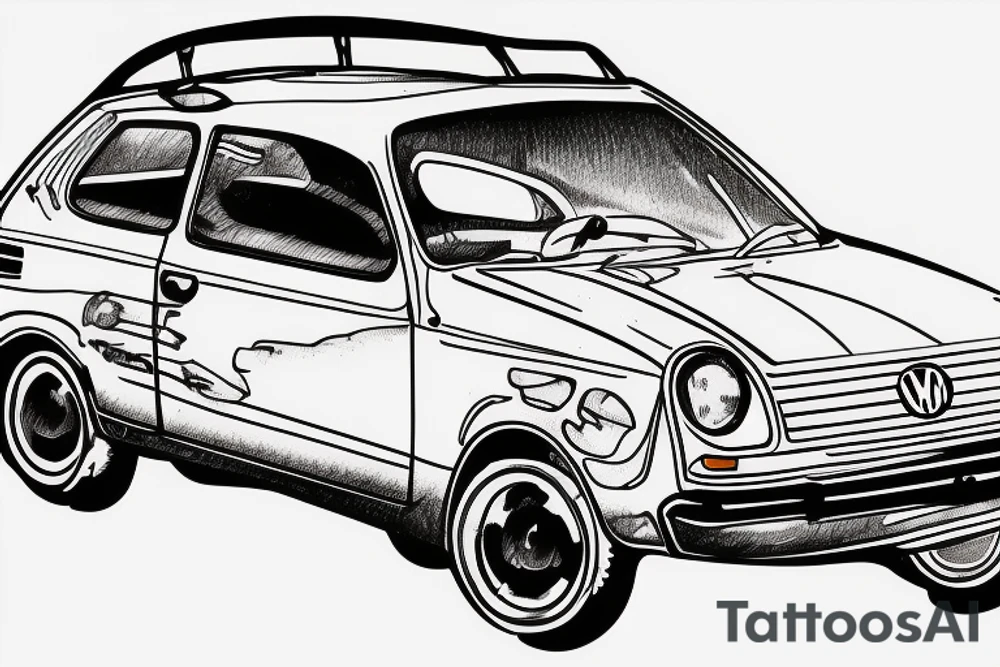 Volkswagen Polo on road trip tattoo idea