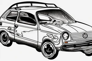 Volkswagen Polo on road trip tattoo idea