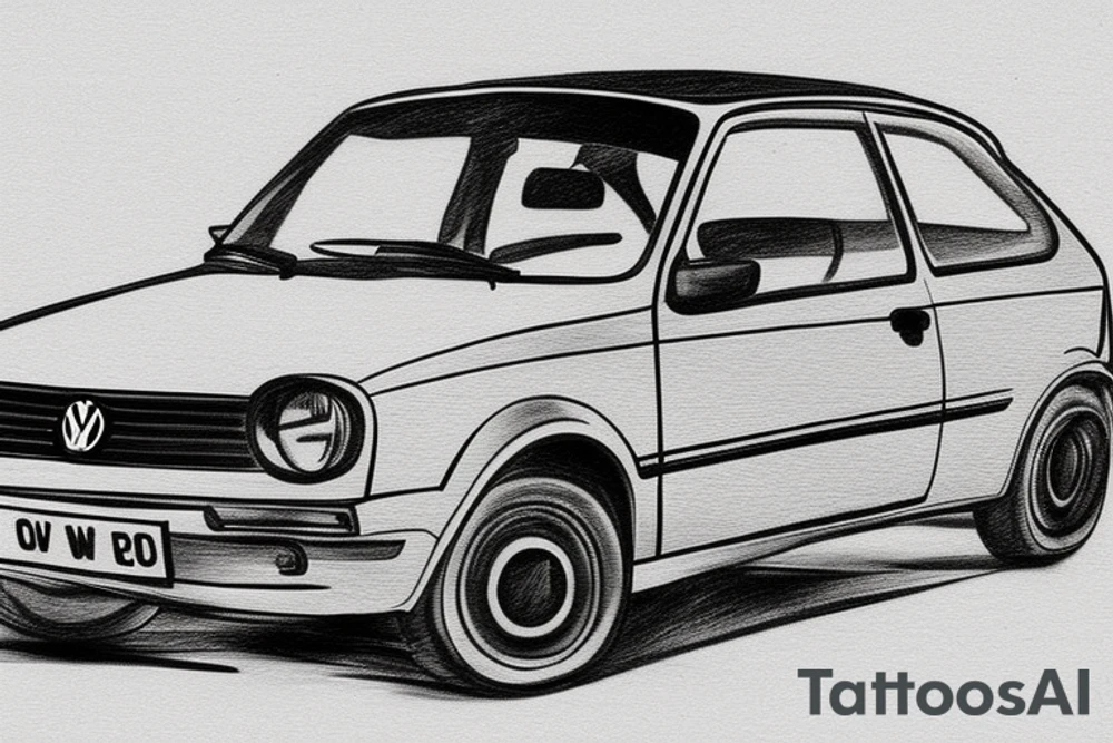 Volkswagen Polo on road trip tattoo idea