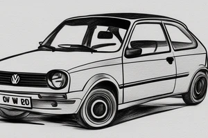 Volkswagen Polo on road trip tattoo idea