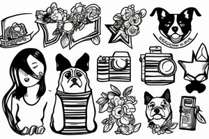 Couple and dog on Road trip tattoo idea