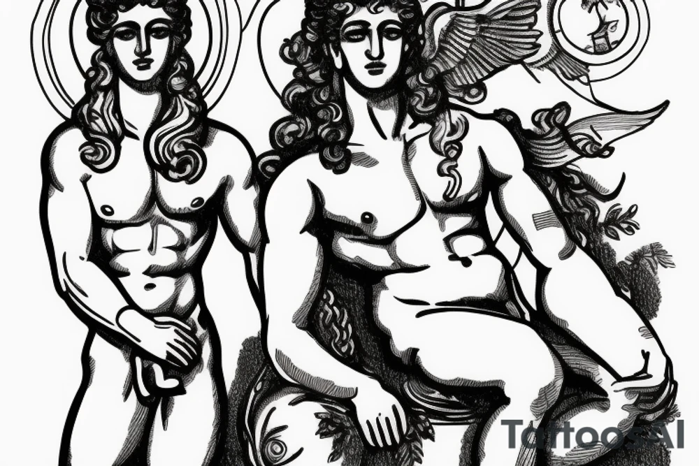 Greek God Apollo in gay sex tattoo idea