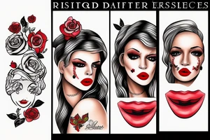Red lips and a tequila glass tattoo idea