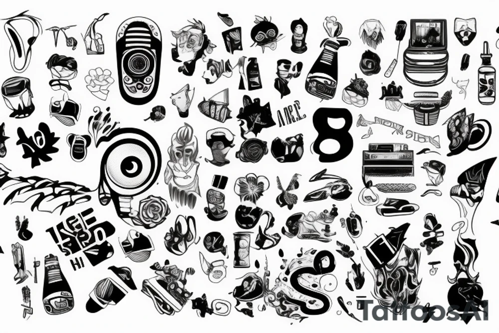 Line with 808 sample flstudio tattoo idea