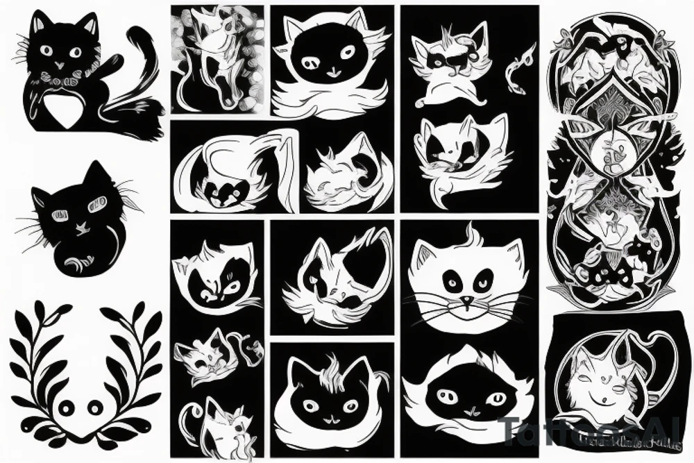 simple black cat ghost with blanket tattoo idea simple black cat ghost with blanket tattoo idea
