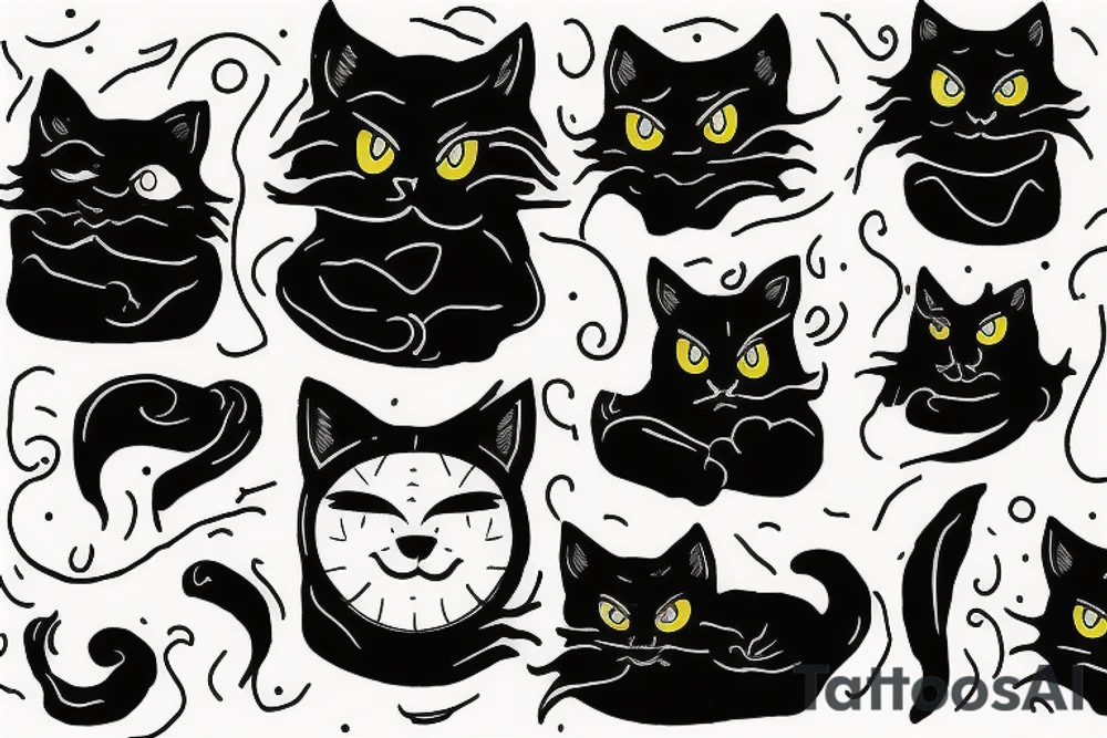 simple black cat ghost with white blanket tattoo idea simple black cat ghost with white blanket tattoo idea